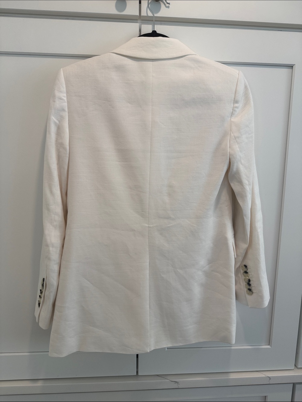 Veronica Beard Off-White Double-Breasted Stretch-Linen Blazer - Picture 5 of 7